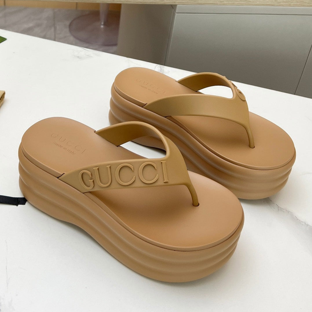 THONG PLATFORM 5 CM IN CIDER BROWN IMPORTED TPU