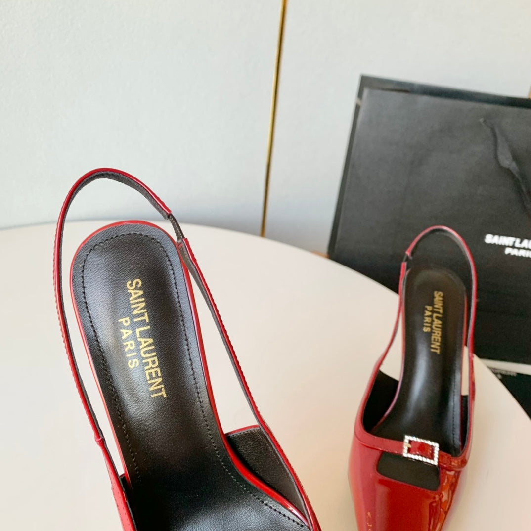 SL BLADE SLINGBACK RED POLISHED CALFSKIN