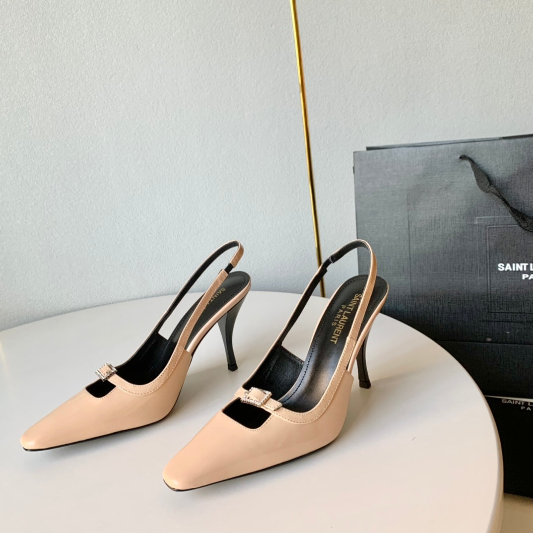 SL BLADE SLINGBACK BISQUE POLISHED CALFSKIN