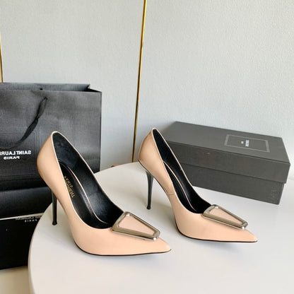 SL TRIANGLE BASIC HIGH HEELS BISQUE CALFSKIN