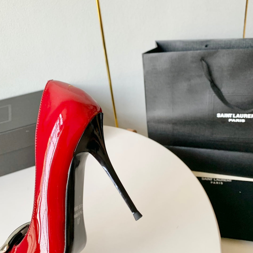 SL TRIANGLE BASIC HIGH HEELS RED CALFSKIN