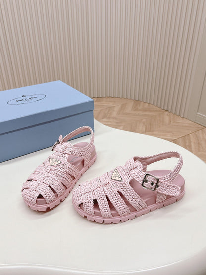 PRA RUBBER FISHERMAN SANDALS LIGHT PINK LAMBSKIN