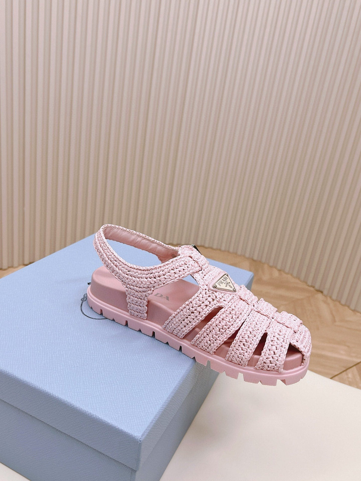 PRA RUBBER FISHERMAN SANDALS LIGHT PINK LAMBSKIN