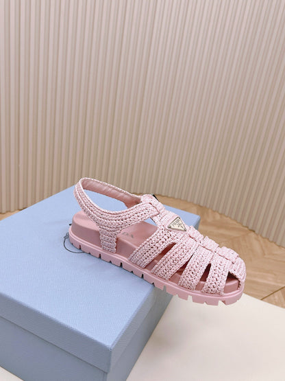 PRA RUBBER FISHERMAN SANDALS LIGHT PINK LAMBSKIN