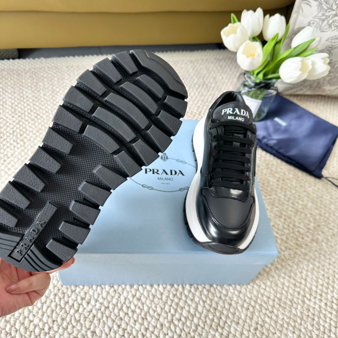 PRA BLACK THICK SOLE SNEAKER BLACK CALFSKIN