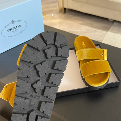 PRA SLIDES SANDALS AMBER VELVET