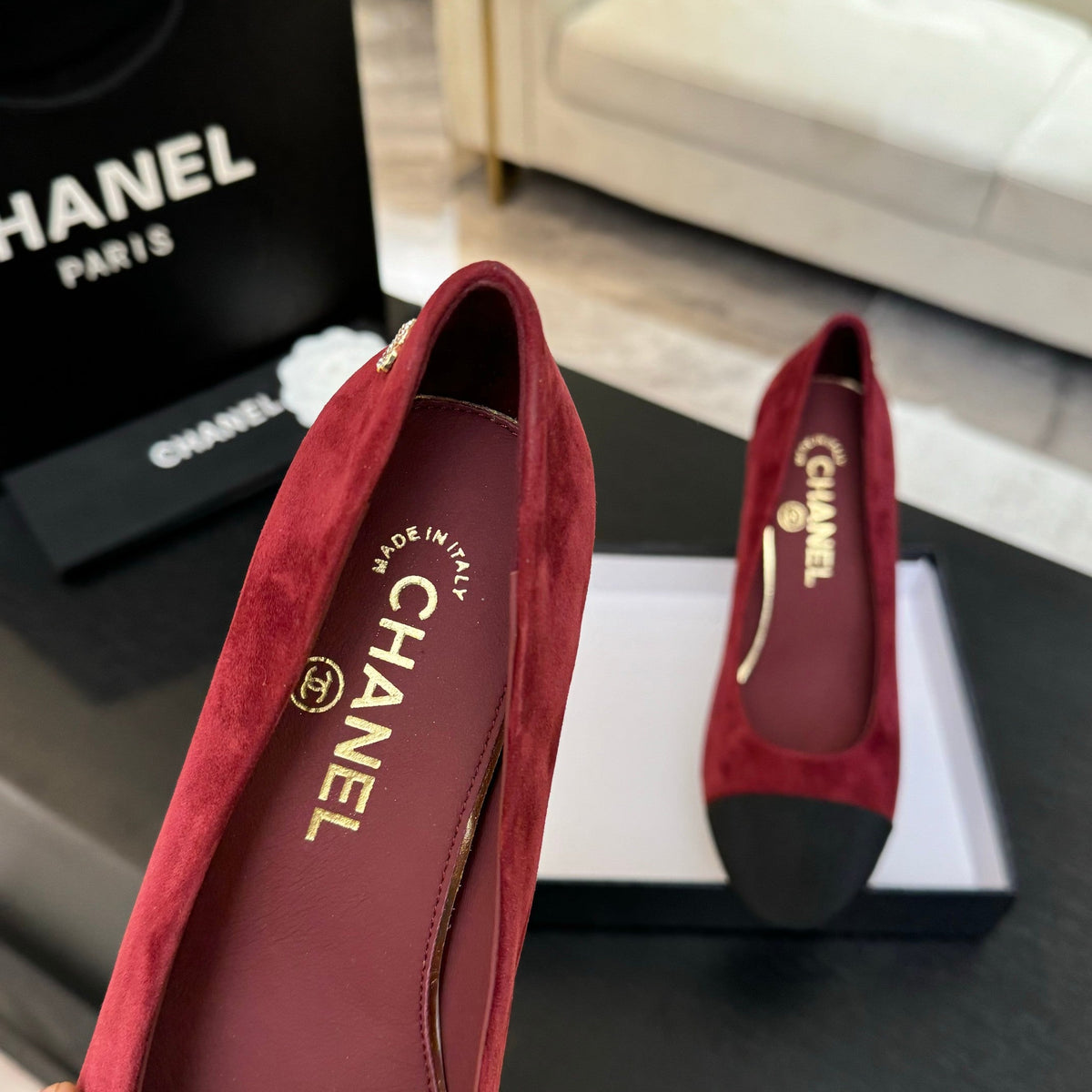 HIGH HEEL 85 MM SANDALS IN RUBY RED SUEDE AND BLACK FABRIC