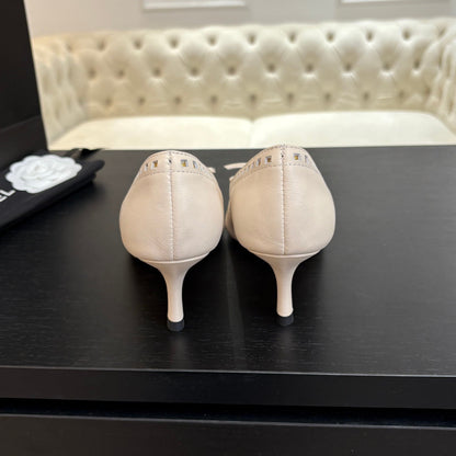 HIGH HEEL PUMP 65 MM IN WHITE CREAM LAMBSKIN