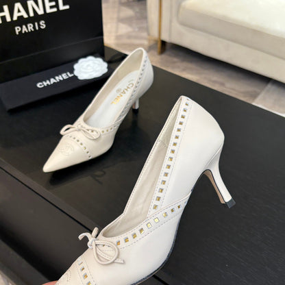 HIGH HEEL PUMP 65 MM IN WHITE CREAM LAMBSKIN