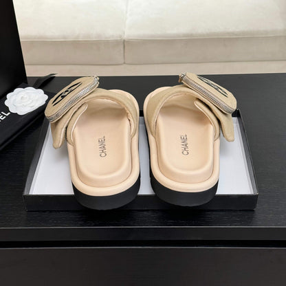 SLIDE IN LIGHT YELLOW DENIM FABRIC 45 MM
