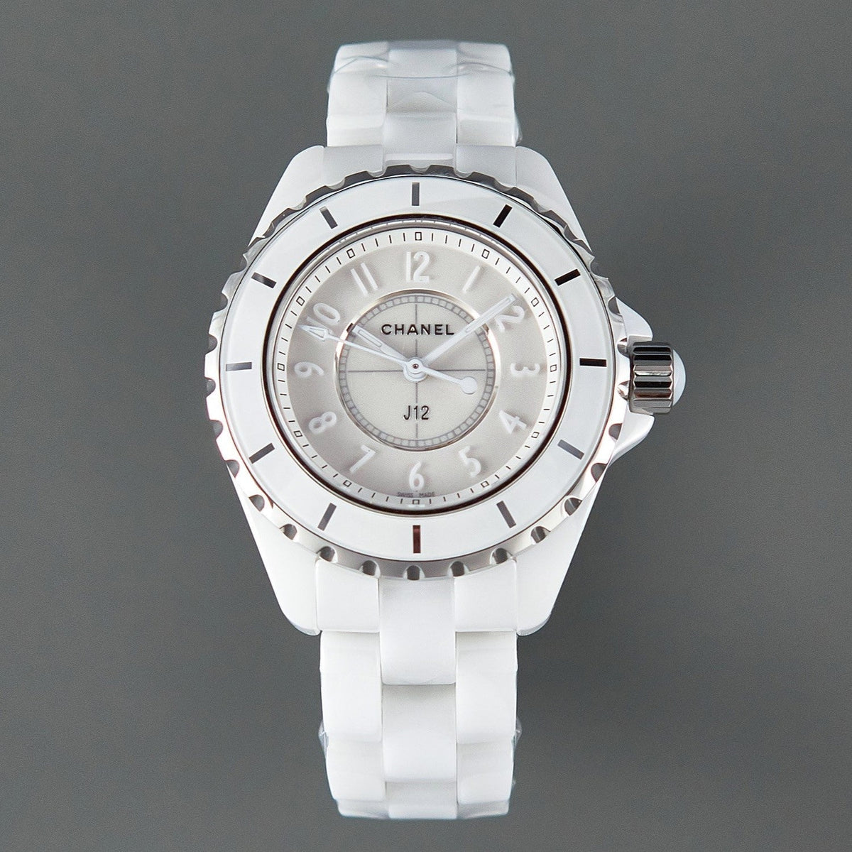 J12 Quartz White Ceramic White Numerals White Dial