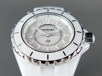 J12 Quartz White Ceramic White Numerals White Dial