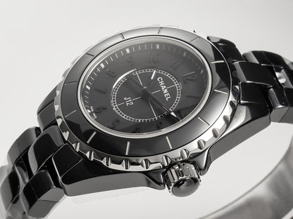 J12 Quartz Black Ceramic Black Numerals Black Dial