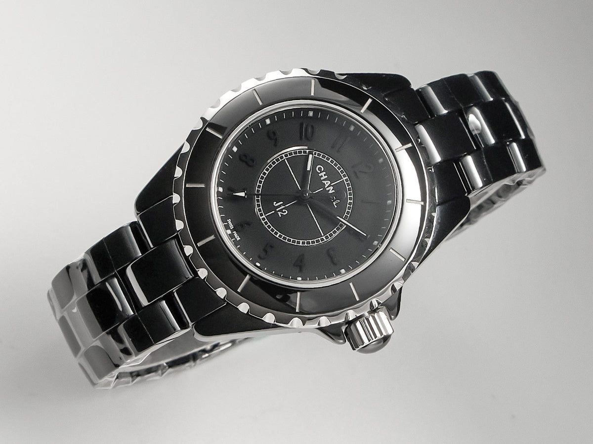 J12 Quartz Black Ceramic Black Numerals Black Dial