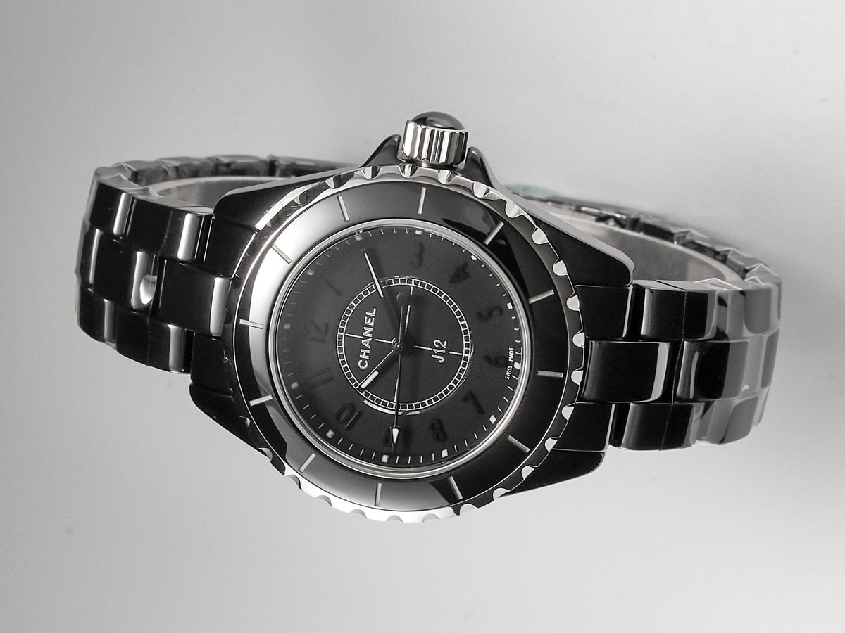 J12 Quartz Black Ceramic Black Numerals Black Dial
