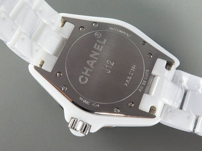 J12 Automatic White Ceramic Black Diamond Numerals Mop Dial