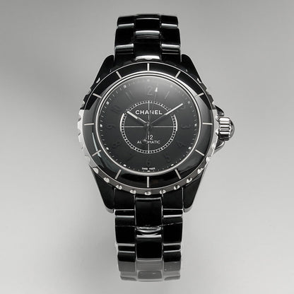 J12 Automatic Black Ceramic Black Numerals Black Dial Black Steel Hands