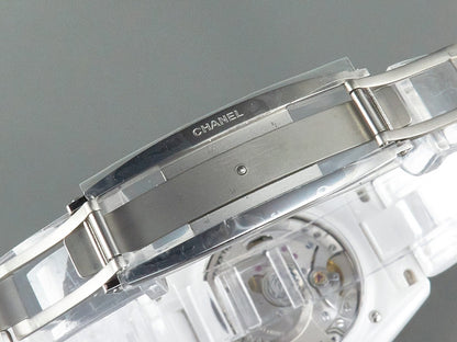 J12 Automatic White Ceramic White Numerals Black White Hands White Dial