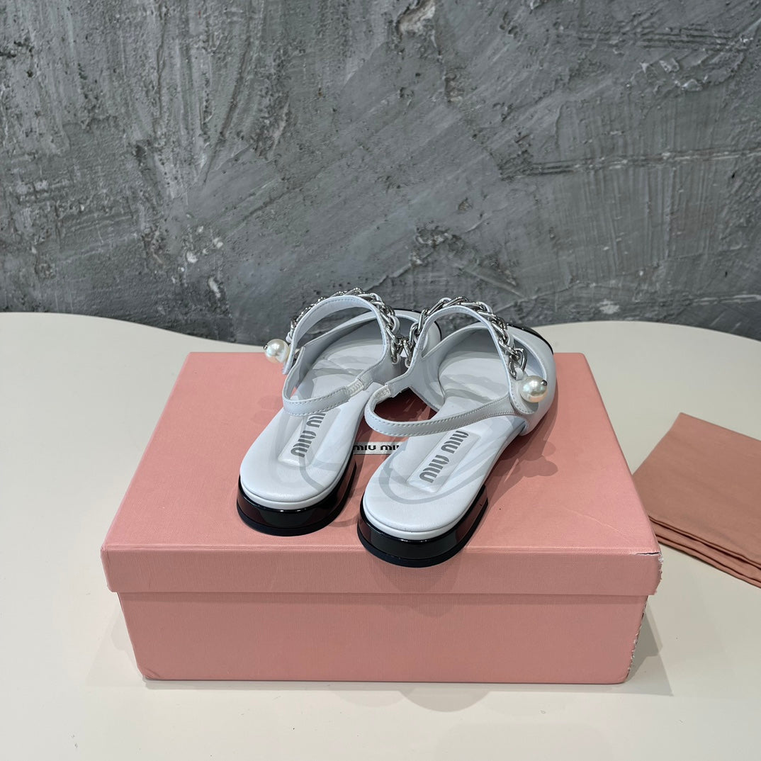 SMALL SQUARE HEAD MARY JANE SANDAL WHITE CALFSKIN