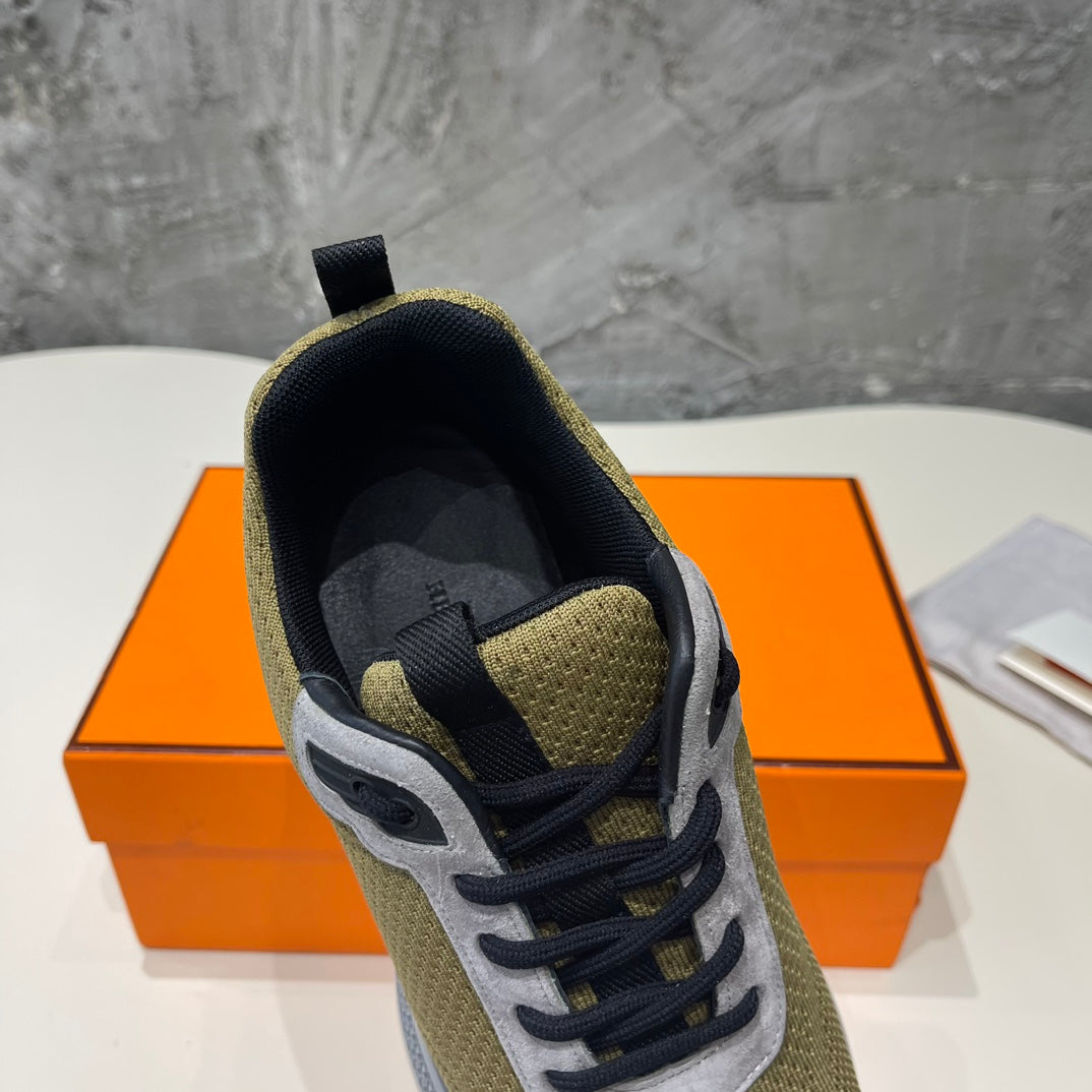 HEROS SNEAKERS OLIVE GOATSKIN