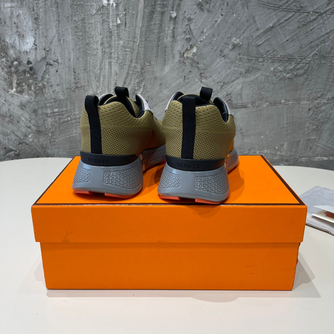 HEROS SNEAKERS OLIVE GOATSKIN
