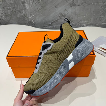 HEROS SNEAKERS OLIVE GOATSKIN