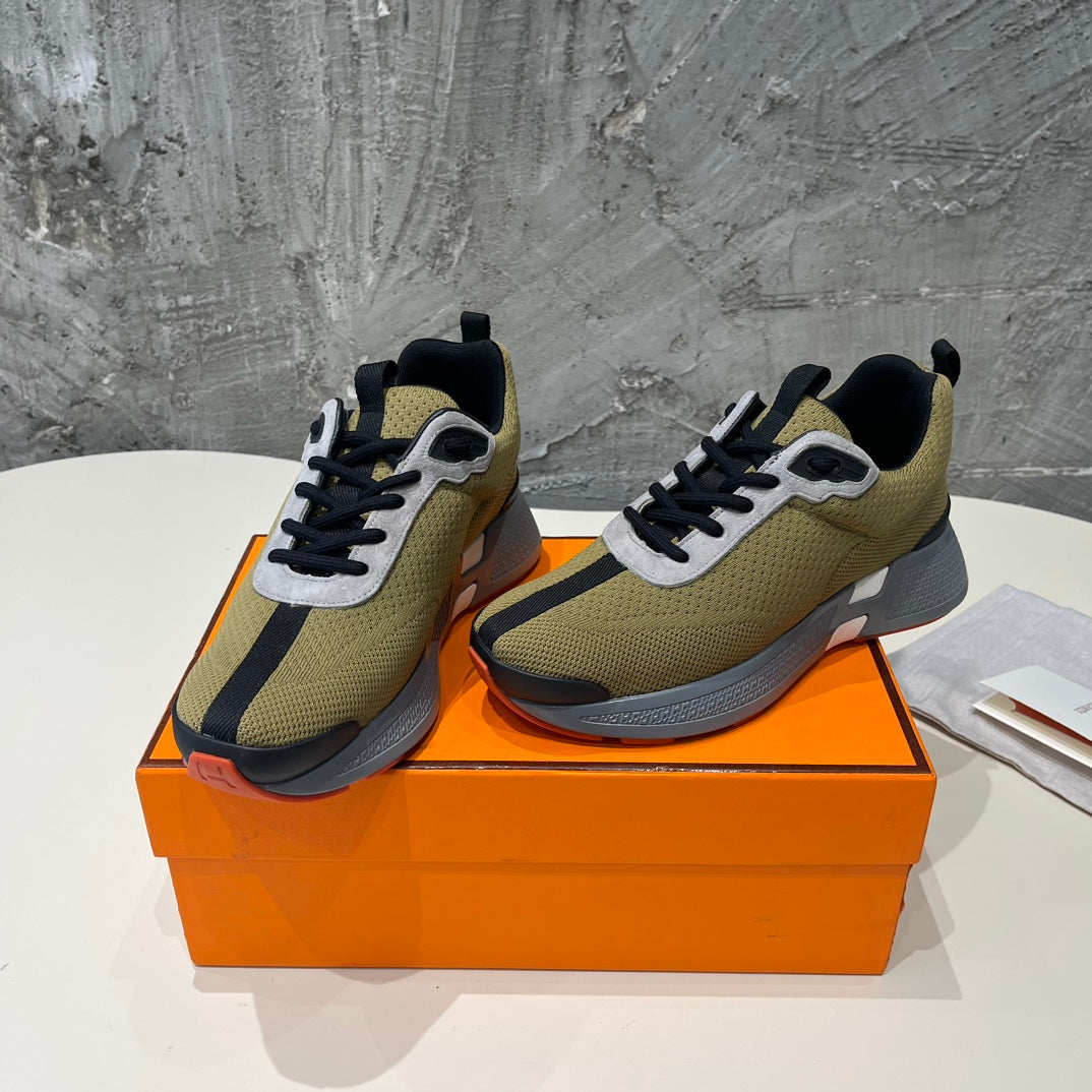 HEROS SNEAKERS OLIVE GOATSKIN