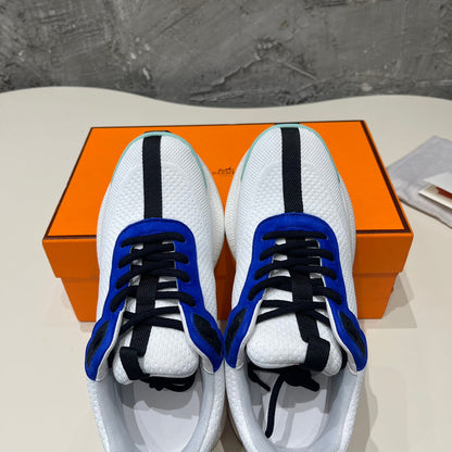 HEROS SNEAKERS WHITE MIX COBALT GOATSKIN