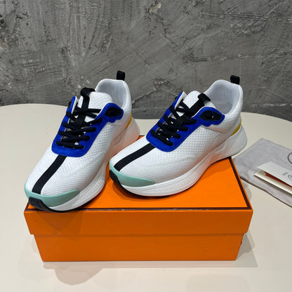 HEROS SNEAKERS WHITE MIX COBALT GOATSKIN