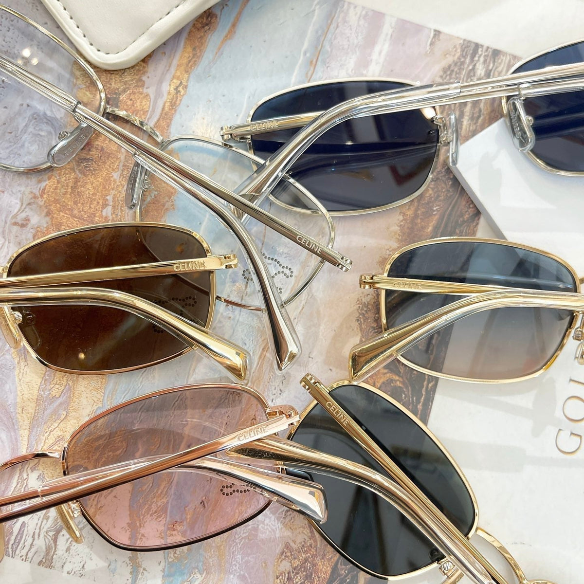 TRIOMPHE RHINESTONE SUNGLASS CL40285U IN METAL WITH CRYSTALS