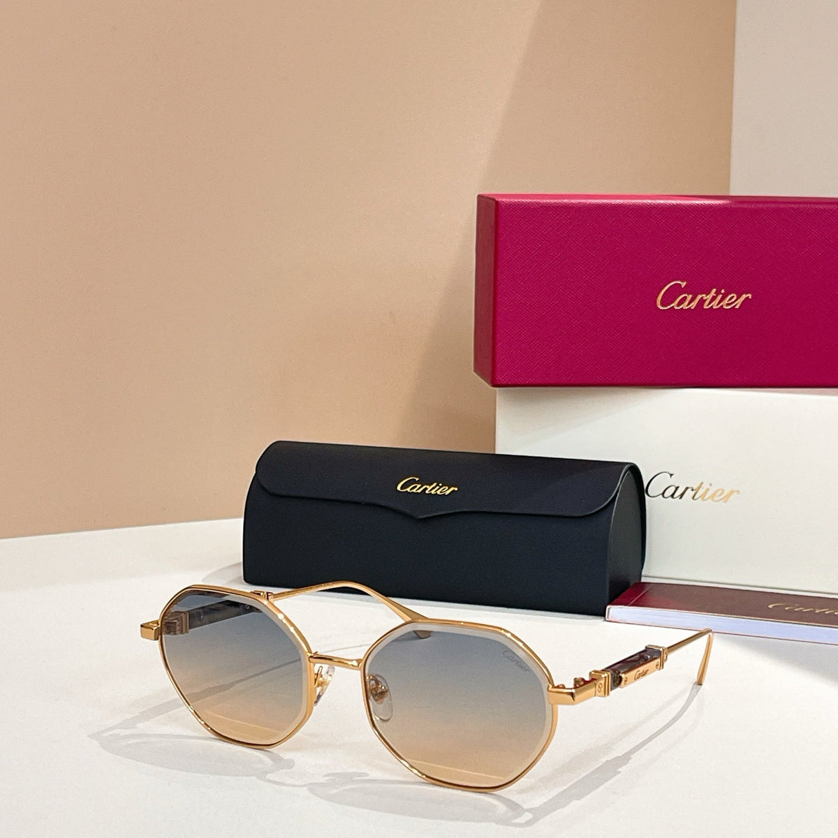 PREMIÈRE GEOMETRIC FRAME SUNGLASSES CT0484S IN METAL