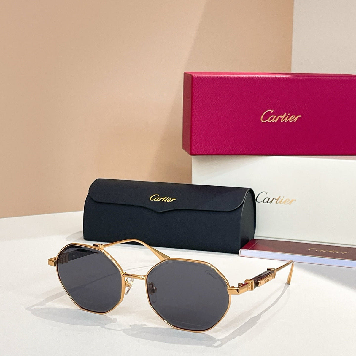 PREMIÈRE GEOMETRIC FRAME SUNGLASSES CT0484S IN METAL