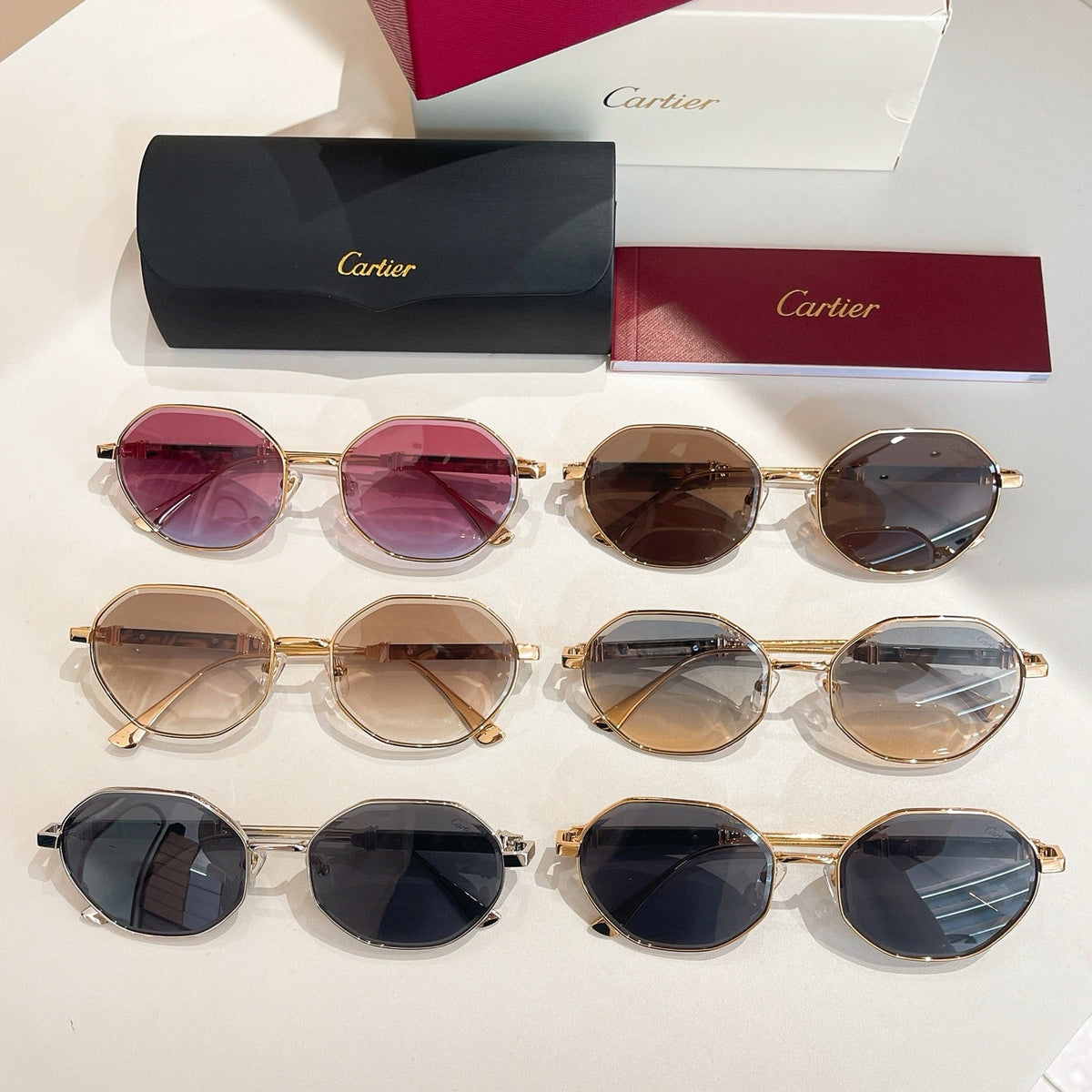 PREMIÈRE GEOMETRIC FRAME SUNGLASSES CT0484S IN METAL