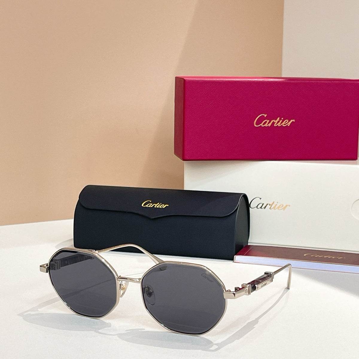 PREMIÈRE GEOMETRIC FRAME SUNGLASSES CT0484S IN METAL