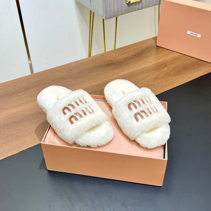 FUR SLIPPER WHITE