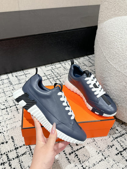 BOUNCING SNEAKER IN SPACE BLUE CALFSKIN