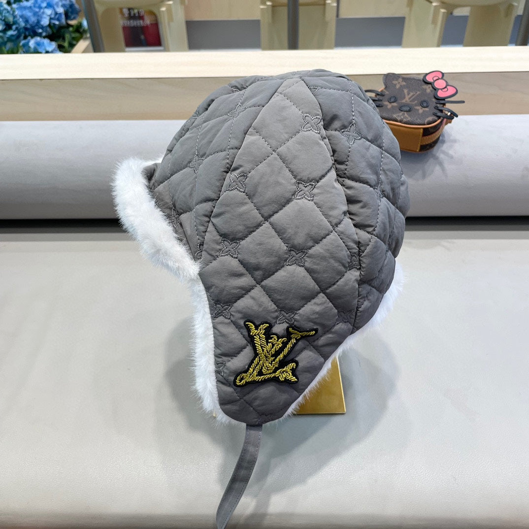 TRAPPER HAT IN GRAY COTTON 411229