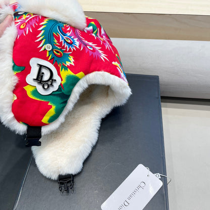TRAPPER HAT IN COLORFUL VELVET AND RABBIT FUR 416387