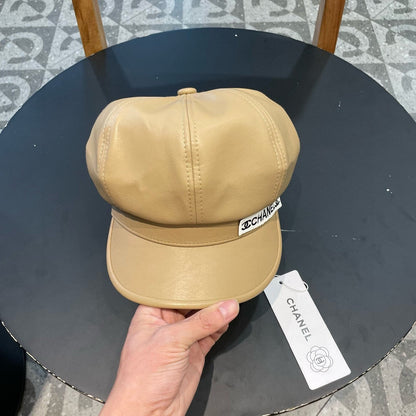 BAKER BOY CAP IN TORTILLA BROWN CALFSKIN 419447