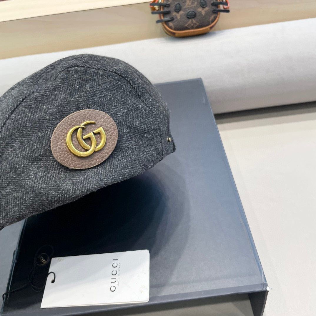 BERET RETRO HAT IN MOUSE GRAY CASHMERE 431370