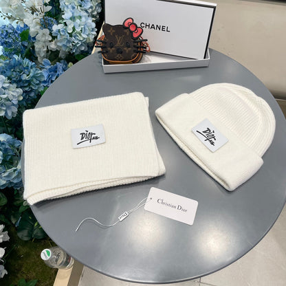 SET CLASSIC SCARF AND HAT IN WHITE RABBIT WOOL 434624