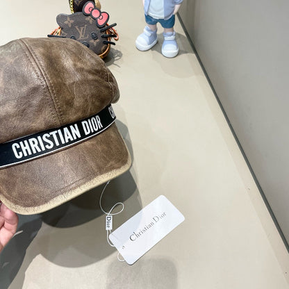 BAKER BOY HAT IN BROWN LEATHER 436762