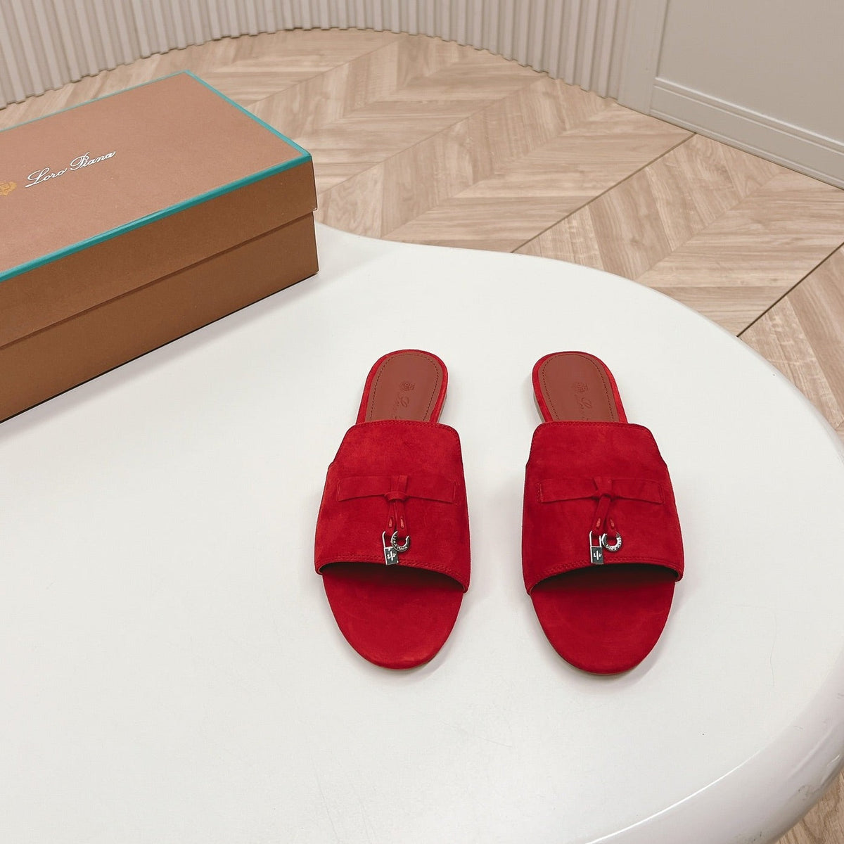 LP SUMMER CHARMS SANDALS IN CHERRY SUEDE