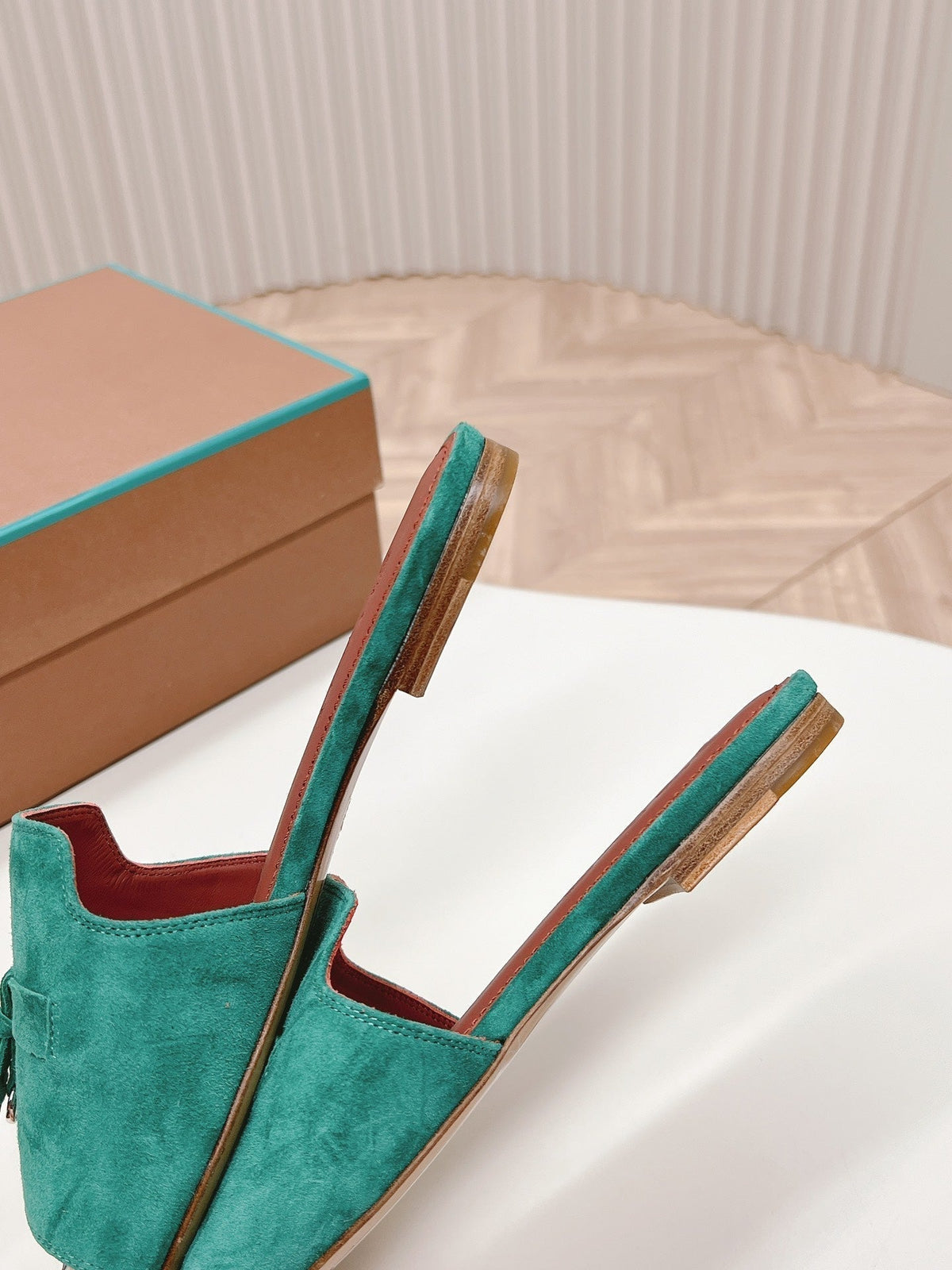LP SUMMER CHARMS SANDALS IN TEAL BLUE SUEDE