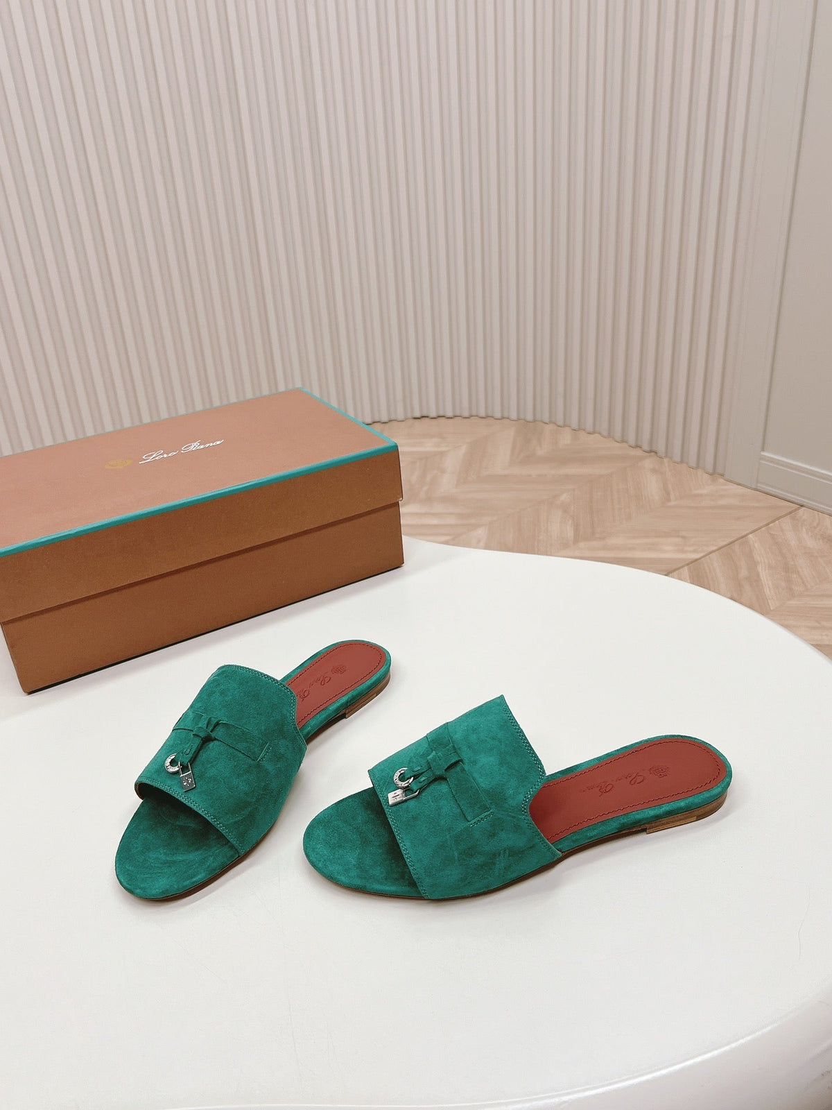 LP SUMMER CHARMS SANDALS IN TEAL BLUE SUEDE