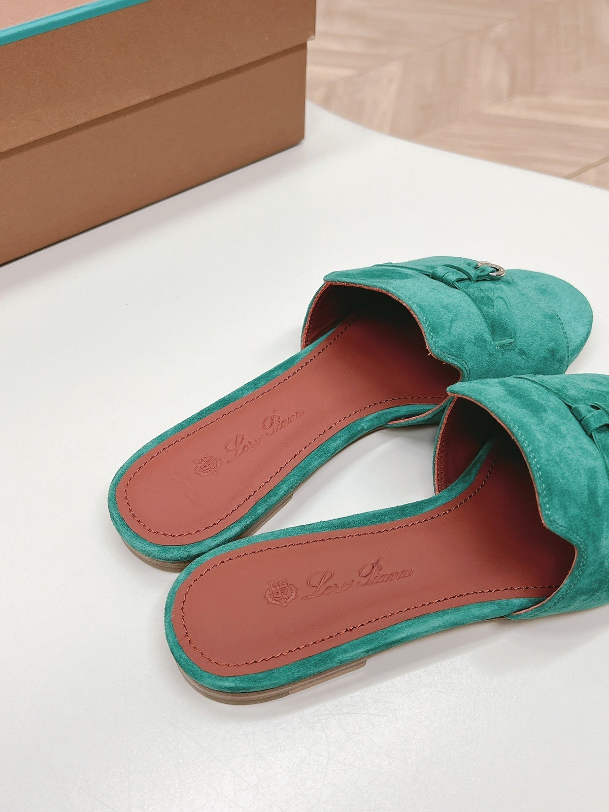 LP SUMMER CHARMS SANDALS IN TEAL BLUE SUEDE