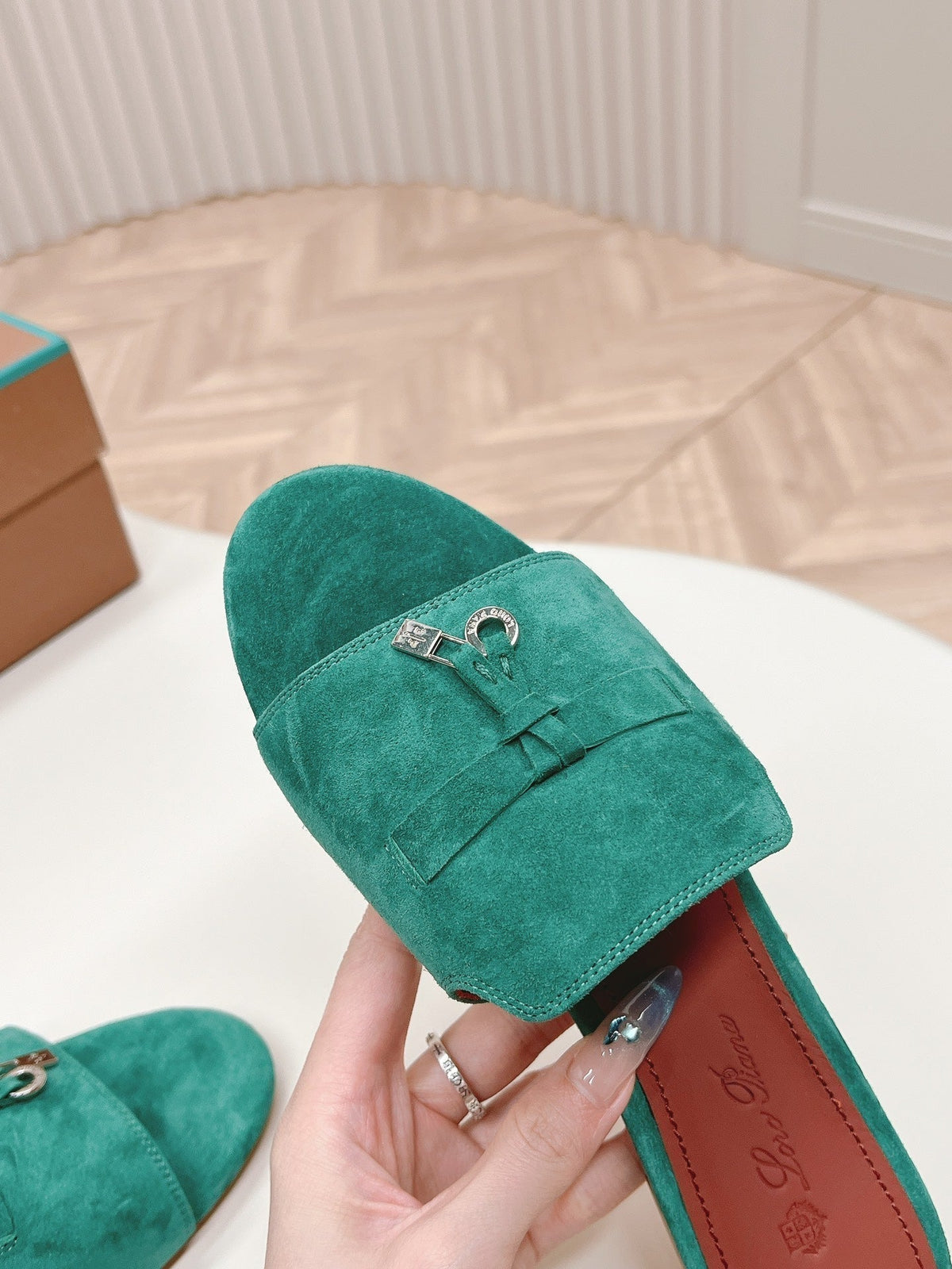LP SUMMER CHARMS SANDALS IN TEAL BLUE SUEDE