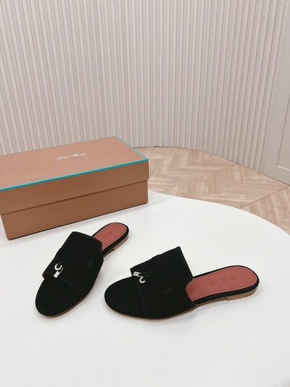 LP SUMMER CHARMS SANDALS IN BLACK SUEDE