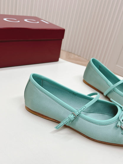 GG BALLET FLAT ARCTIC SILK
