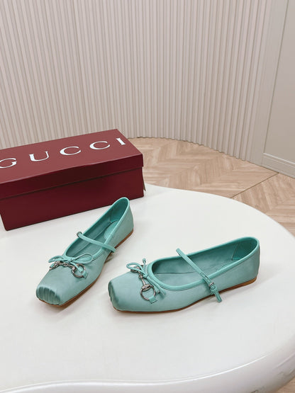 GG BALLET FLAT ARCTIC SILK